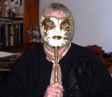 Gold Mask on Stick Carnival