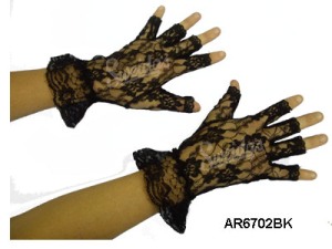 short lace fiongerless gloves mittens