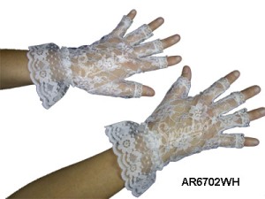White Lace Mittens
