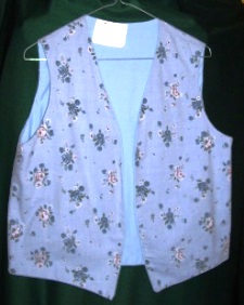 blue floral vest