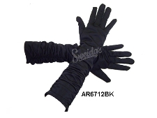 Black ruched long gloves